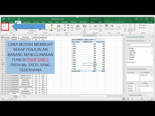 Fungsi Pivot Table di Excel: Ubah Data Mentah Jadi Insight Sekejap