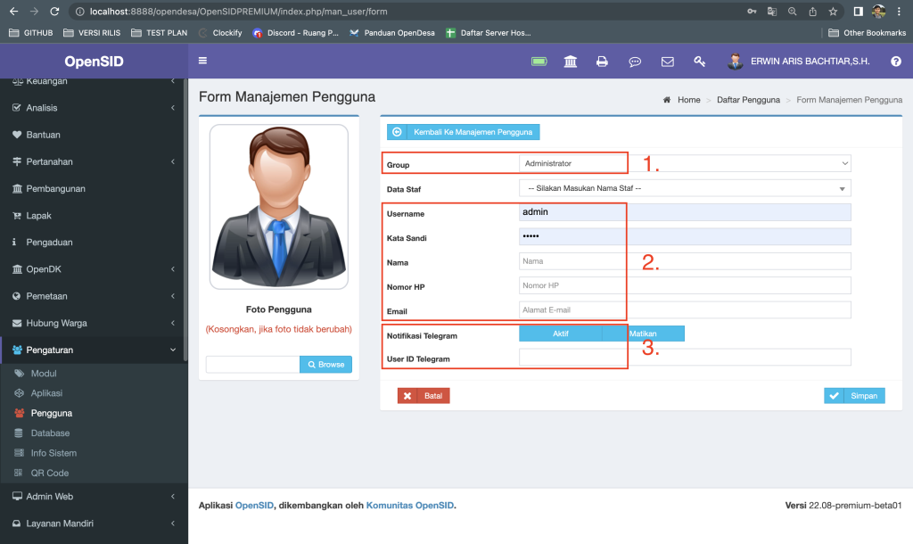 Admin Pengelolaan Pengguna