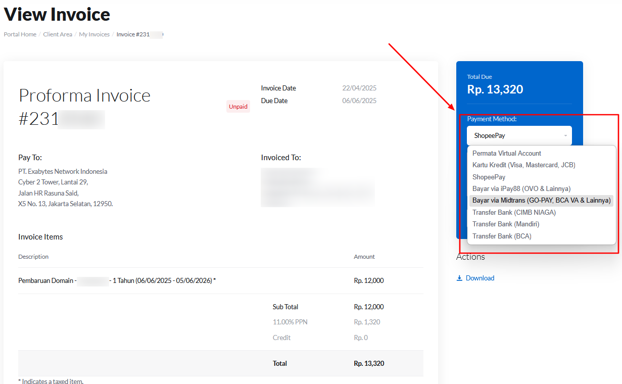 Cek Invoice