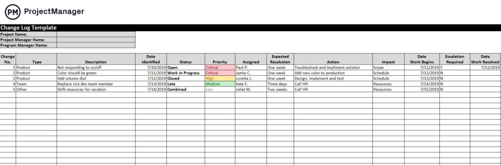 Spreadsheet Tracking
