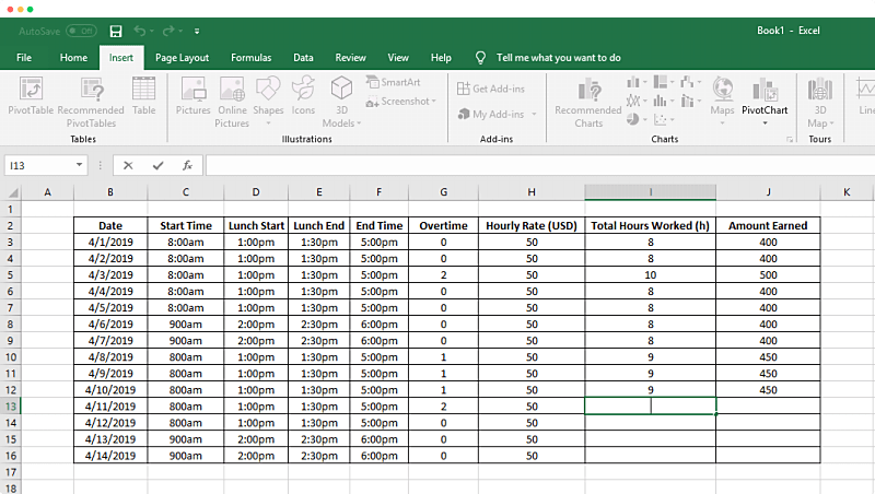 Timesheet Tracking